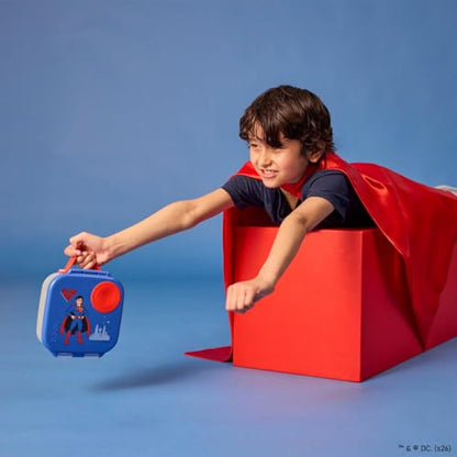 b.box Superman Mini Lunch Box Kids | 4.25 Cup Leak Proof Bento Box for Kids Ages 3+ | 3 Compartment Snack Containers, School Lunch Container, Dishwasher Safe, BPA-Free, PFAS-Free - color: Superman, size: 1-pack