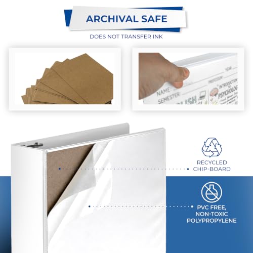 Samsill 3 Inch 3 Ring Binder, Economy Round Ring, Clear View Cover, 550 Sheet Capacity - for School, Home, Office - White - color: White, size: 1-Pack, style: 3-Inch