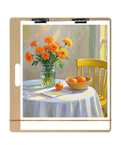 23" x 26" Oversized Artist Sketch Tote Board - Lightweight Hardboard Drawing Board with Handle, Clip & Rubber Band for Art, Sketching, Travel, Studio, by TX Liteart - size: 23"x26", 1 Pack