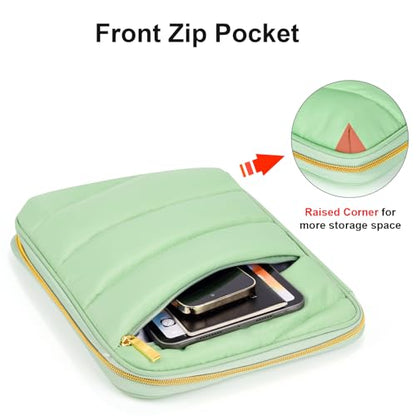 Puffy Tablet Sleeve 9-11", Fits iPad Pro 11" M5/M4 with Slim Case On - color: Green, size: 9-11