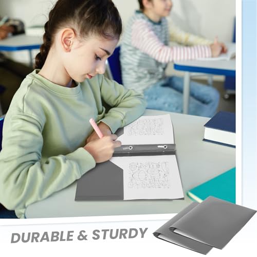 Lincia 100 Pcs Plastic Folders with Pockets and Prong Folders with Prongs 2 Pockets for Office, School for Students, Teachers, Office Workers(Gray) - color: Gray