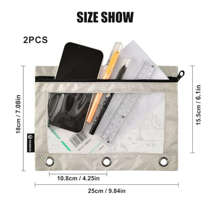 ZAZYXTJ Personalized Western Cowboy Binder Pencil Pouchs 3 Ring | with Zipper Clear Window Office Organizers bag for School Students Teacher Supplies 2 Pack - color: Cowboy