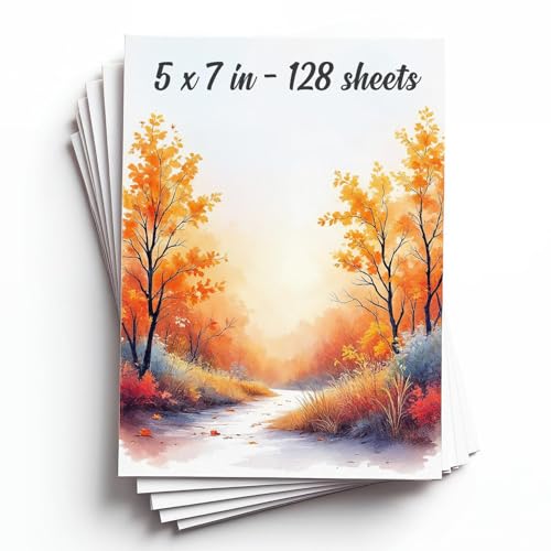 128 Sheets Watercolor Paper Pad - 5"x7" - Water Color Paper 140lb/300gsm - 100% Cotton Pulp - Art Supplies for Kids & Adults - for Painting, Artist Sketch, Easel, Loose Drawing - size: 5" x 7", 128 Sheets