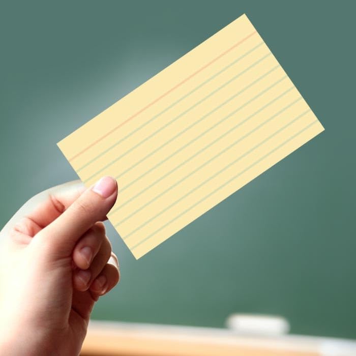 School Smart Ruled Index Cards, 5 x 8 Inches, Canary, Pack of 100 - color: Canary, size: 5 x 8 Inches