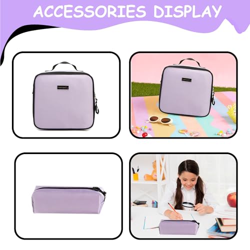 Rolling Backpack for School Girls Rolling Backpack with Lunch Box Backpacks with Wheels for Teen Girls Kids Roller Backpacks for Elementary - color: Solid New Purple