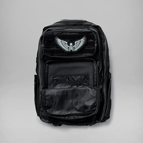 WOLFpak 45L Athletic Gym Backpack - Durable 1000D Waterproof Oxford Material with MOLLE Webbing, Laptop Pocket - color: Deathwing