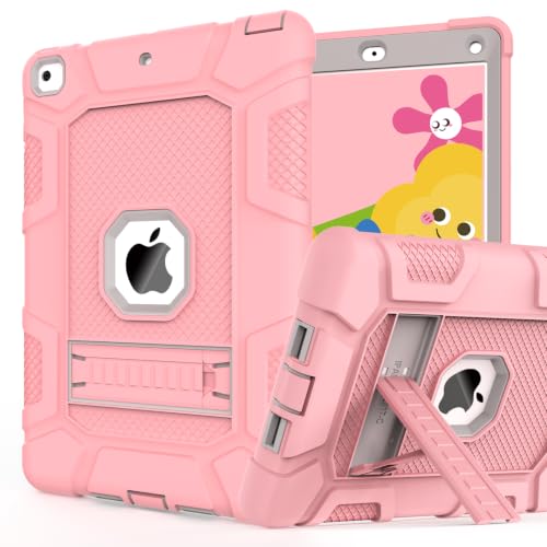 iPad 6th Generation Cases, iPad 5th Generation Case, iPad Air 2 Case, iPad 9.7 Case, Shockproof Rugged Drop Protection Cover for iPad 9.7'' A1893/A1954/A1822/A1823, Pink+Gray - color: Pink+Gray