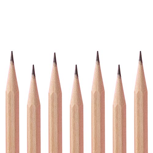 Hexagonal HB Wooden pencils, 30 natural wood grain pencils, Writing stationery(unpainted)
