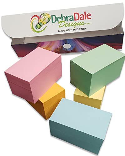 Blank Flash Cards 1,100 Multicolor Unruled Unpunched 3.5x2 – USA Made | For active recall, vocabulary, homeschooling, color-coded organization, language learning, and exam prep.