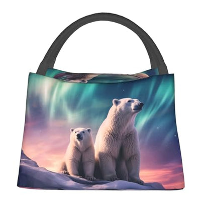 Cute Polar Bear Lunch Bag for Women, Girls, Kids, Reusable Insulated Lunch Box for Work, Office, Picnic, Travel, School, Gifts - color: Cute Polar Bear