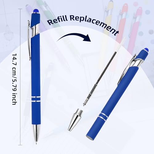 Ballpoint Pen 2-in-1 Stylus 8 Pack, Retractable Ballpoint Pen with Stylus tip Metal Stylus Pen for Touch Screens, 1.0 mm Black Ink (8 PACK) - color: 8 PACK