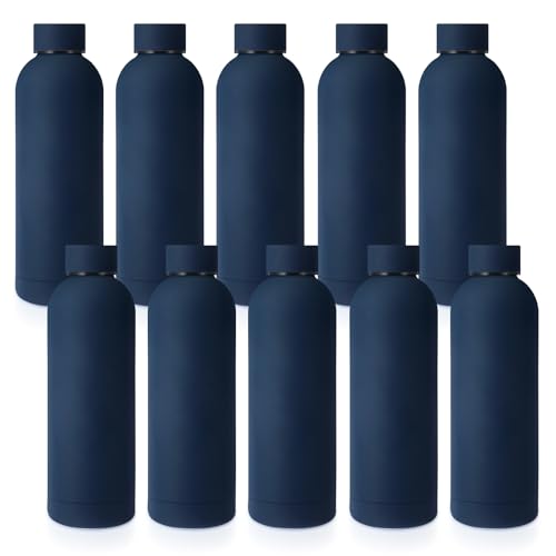 Bokon 10 Pcs Stainless Steel Water Bottle Bulk Teacher Employee Appreciation Gifts School Double Layer Vacuum 17 oz Small Mouth Sport Insulated Metal Reusable Flask Leakproof Lid - color: null