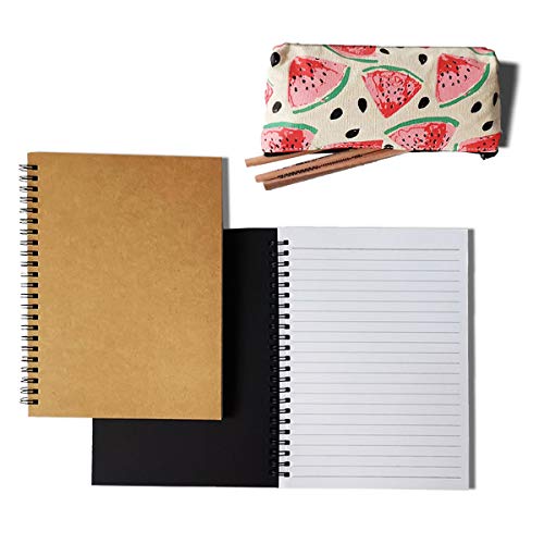Twinkle Spiral Notebook, College Ruled Notebooks, Thick Paper, 1 Subject, 3 Pack, 60 Sheets, 6''*8'' (Line Khaki) - color: Line Khaki
