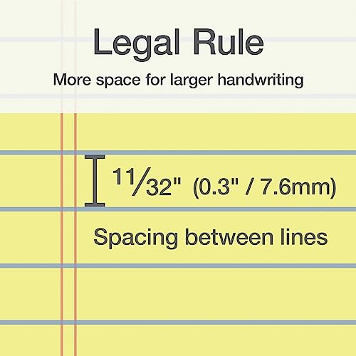 Oxford Premium Legal Pads, 12 Pack, Premium Note Pads, 50 Legal Rule 8.5" x 11" Sheets, Canary Yellow Paper with Firm Back, Professional Legal and Office Notepads
