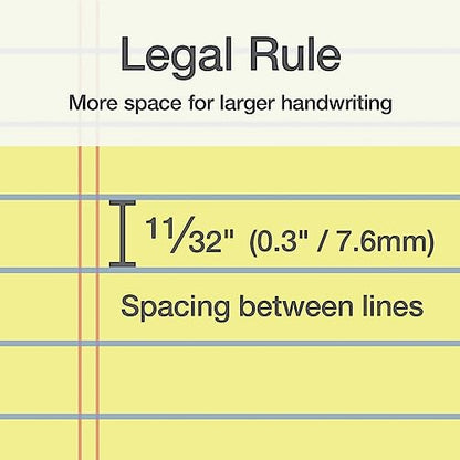 Oxford Premium Legal Pads, 12 Pack, Premium Note Pads, 50 Legal Rule 8.5" x 11" Sheets, Canary Yellow Paper with Firm Back, Professional Legal and Office Notepads