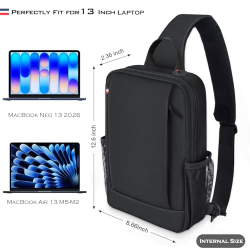 13 Inch Laptop Sleeve Bag for 2026 MacBook Neo 13 inch A18 Pro chip, Apple MacBook Air 13.6 Laptop M5 M4 M3 M2 2026-2022 Carrying Case with Shoulder Strap, Mac Neo Air 13 Protetive Bag with Handle - size: 13-13.6 Inch