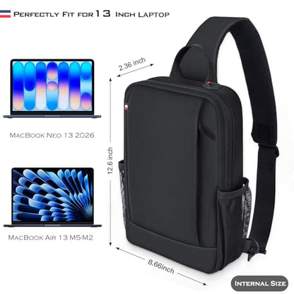 13 Inch Laptop Sleeve Bag for 2026 MacBook Neo 13 inch A18 Pro chip, Apple MacBook Air 13.6 Laptop M5 M4 M3 M2 2026-2022 Carrying Case with Shoulder Strap, Mac Neo Air 13 Protetive Bag with Handle - size: 13-13.6 Inch