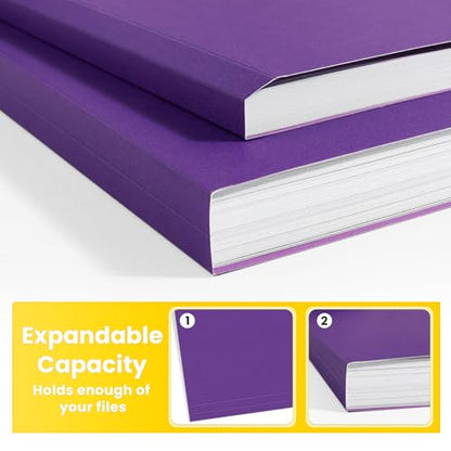 SUNEE File Folders, 18 Pack Manilla Folders 8.5 x 11, 1/3 Cut Tab for Easy Labeling and Organization, Durable Standard Paper for Home, Office, School Filing, Purple - color: Purple
