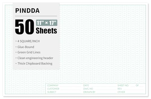 Isometric Graph Paper, 11"x17" Dot Grid Paper, 0.25" Grid, 50 Sheets Landscape, Easy-Tear Glue-Bound, 11"x17" Cardboard Backing, for Drafting, Engineering, Architect Designers - color: 1 Pack-Dot Grid (50 Sheets/Pad), size: 11" x 17"Landscape