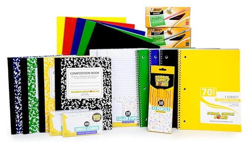 School Supply Boxes | High School Writing Pallet (112 Boxes) | Back to School Essentials Kit for Students & Teachers | Includes College-Ruled Filler Paper, College-Ruled Notebooks, 12 ct. Pens, & More - color: High School Writing Bundle, size: Pallet (112
