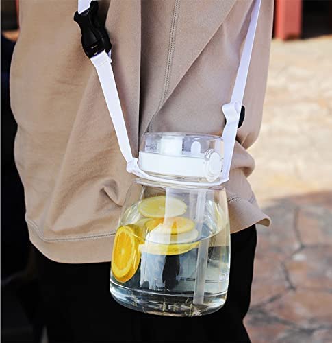 Clear Water Bottles with Straw 45oz Large Water Jug for Schools/Adults Aesthetic Girls Water Bottles for Gym/Sport/Motivational White Reusable Water Bottle - color: White