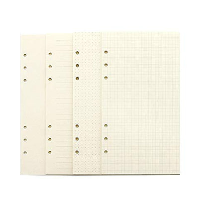A6 Planner Refill Paper,3.58-x-6.77",100gsm Paper, 80 Sheets(160 Pages),Dot/Line/Grid/Blank Designs Included, for 6 Holes Filofax, 6 Holes Binders(Harphia,SCB-816-A6) - color: 80 Sheet, size: A6
