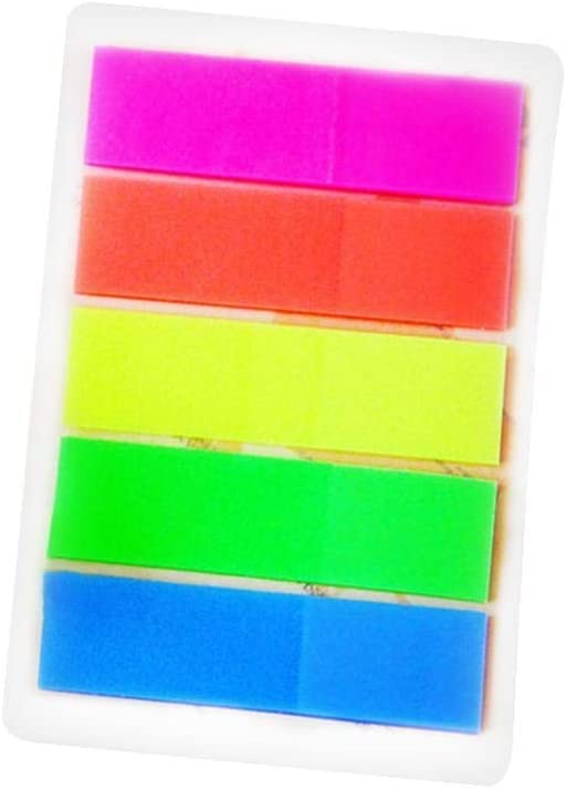 Flags Index Tabs - 5 Colors Sticky Notes Writable Labels Page, Creative Marker Bookmarks Text Highlighter Strips, Stationery Supplies for Home, School and Office 100Pcs