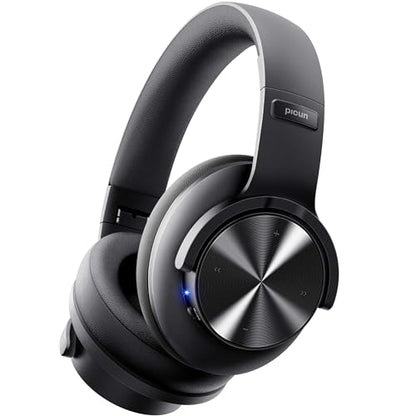 Picun B8 Bluetooth Headphones, 120H Playtime Headphone Wireless Bluetooth with 3 EQ Modes, Low Latency, Hands-Free Calls, Over Ear Headphones for Travel Home Office Cellphone PC Black - color: Black