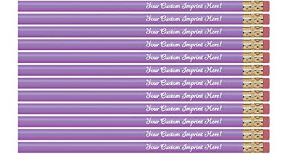 Express Pencils Personalized Pencils Round Custom Imprinted with your Name - Text - Logo - Message- 12 pkg FREE PERSONALIZATION Great Gift Idea (Lilac) - color: Lilac