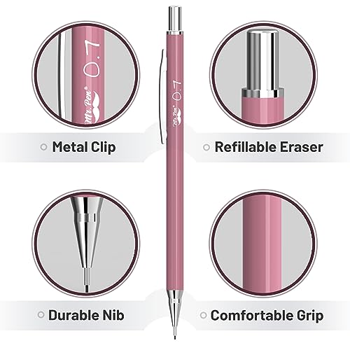 Mr. Pen- Cute Mechanical Pencil Set with Lead Refills & Erasers, 6 Pack | 2 Sizes, 0.5 & 0.7mm, 6x Tubes HB & 2B Lead Refill, 3x Erasers for School Supplies, Note Taking, Drawing, Sketching, Office