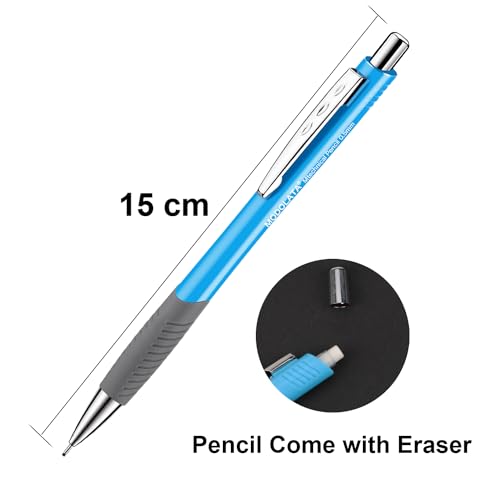 0.5MM Mechanical Pencil Set, Lead Pencils 0.5mm for Student and Artist Drawing, Sketching, Drafting, Pack of 6 Pieces