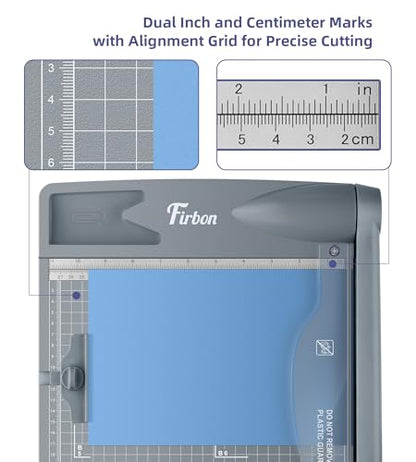 Firbon 12" Guillotine Paper Cutter, Heavy Duty 30-Sheet Capacity Trimmer for Cardstock, Photos, Scrapbooking, Office, Classroom, Studio (Gray) - color: Gray