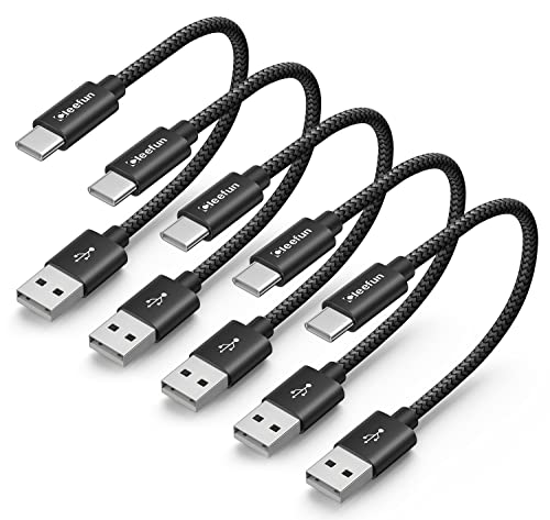 CLEEFUN USB to USB C Cable 1ft, 5-Pack USB A to Type C Cable Fast Charging | for iPhone 17 16 15 Pro Max Air Plus, for Samsung Galaxy S26 S25 S24 S23 S22 S21 S20 A17 A16 A56 A55 A26 A35 A36, Black - color: Black, size: 1ft