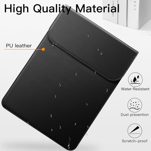 JETech Slim Laptop Sleeve for MacBook Neo (A18 Pro), MacBook Pro 14-Inch(M1-M5, 2020-2026), PU Leather Case with Magnetic Closure (Black - color: Black, size: 14-Inch