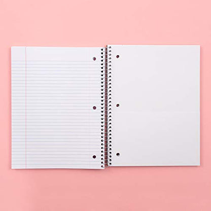 Yoobi College Ruled 8 x 10.5” Spiral Notebook Set – Bulk 3-Pack of 3 Subject Notebooks, Blue, Mint Green & Blush Pink – Gift Idea – 150 Perforated, 3-Hole Punched Sheets - color: Blush, Mint, Blue, size: Pack of 3