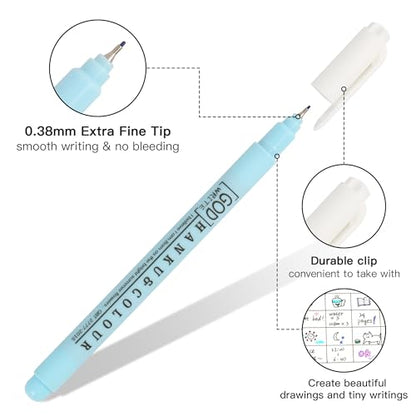 HANKU 20 Pack Bible Highlighters and Pens No Bleed Through for Bible Study | 12 Pastel Highlighters & 8-Color 0.38mm Fine Point Pen, Quick Dry, No Bleed, Bible Study Journaling School Office Supplies - color: 8 Fineliners + 12 Highlighters