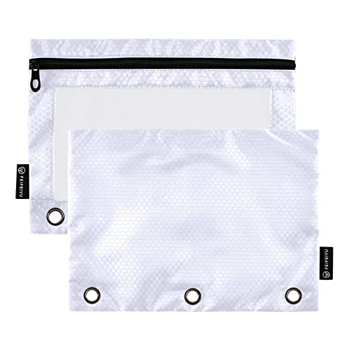 Binder Pouches,Lavender Pencil Pouch for 3 Ring Binder 2 Pack Clear Pencil Bag with Zipper for Office School Supplies - color: Lavender