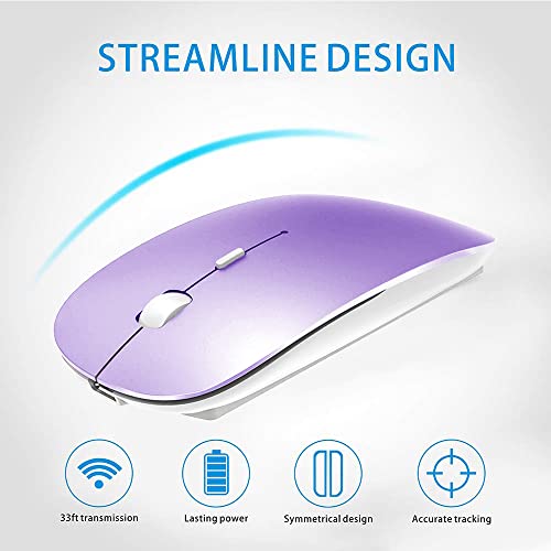 KLO Bluetooth Mouse for MacBook/Laptop/Notebook/pc/iPad/Chromebook, Wireless Mouse for MacBook Pro/AIR (Purple) - color: Purple