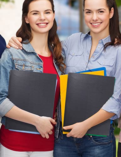 SUNEE 2 Pocket Folders with Prongs (100 Pack, Black), Paper Folders with 2 Pockets and 3 Prongs Fit Letter Size Paper, Folders with Prongs for School Office Home Business - color: Black
