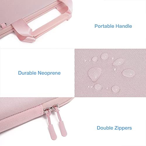 MOSISO Laptop Case 13 inch, Laptop Sleeve Bag Compatible with MacBook Neo 13 / Air M5 M4 M3 M2 M1 2026-2018 / Pro M2 M1, Neoprene Carrying Computer Bag with Handle&Detachable Small Case, Pink - color: Pink, size: 13 inch
