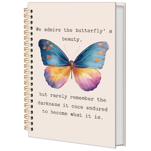 Inspirational Gifts for Women Butterfly Spiral Notebook, Inspirational christian Journal, Motivational Spiral Scripture Notebook for Note Taking,Hardcover Spiral Journal Notebook 5.5x8.3 Inch - color: Butterfly