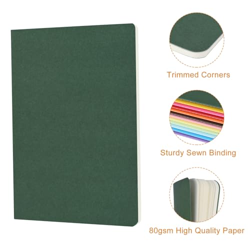 ZCZN 24 Pack Colorful Blank Notebooks Bulk, A5 Journals with 12 Colors, 60 Pages/30 Sheets, 8.3x5.5 Inch, Plain Paper, Travel Writing Journal Notebooks for Work & School