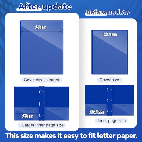 Henoyso 24 Pcs Dark Blue Plastic Folders with Clear Front Pocket and 3 Prong Take Home Plastic 2 Pocket Folder Back to School for Students Parent Teacher Communication for School Office - color: Dark Blue
