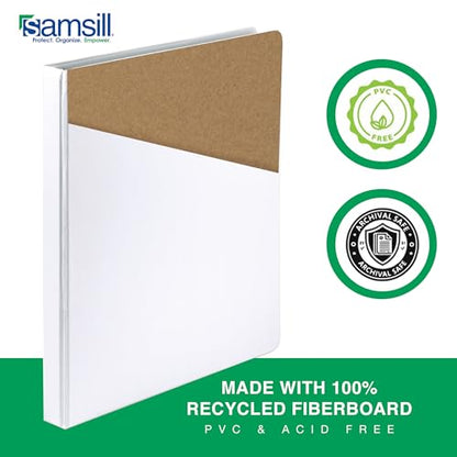 Samsill Durable 0.5 Inch Binder, D Ring Binder, Customizable Clear View Cover, Pearl White, Holds 125 Pages - color: Pearl White, size: 1 Pack