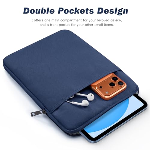 Dadanism 9-11 Inch Tablet Sleeve Bag Carrying Case for iPad (A16) 11th Gen 11", iPad 10th Gen 10.9" Air 5/4, iPad Air/Pro 11", iPad 9/8/7th 10.2", Galaxy Tab A11+ Plus 11"/S9 FE, Tab M11 11", Denim - color: Denim, size: 9-11 inch