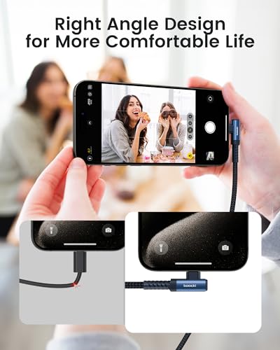 toocki 60W USB C to USB C Cable (2-Pack 6.6FT), Right Angle Fast Charging USB A to USB C Charger Cable Compatible with iPhone15 Pro Max/Plus/MacBook Air/Samsung S25 Ultra/S22 Note 20 - size: 6.6FT+6.6FT