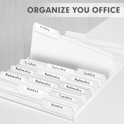 File Folder, PANDRI 120 Pack File Folder, 1/3 Cut Tab, Letter Size, Filing Folder for Office School Business, White - color: White
