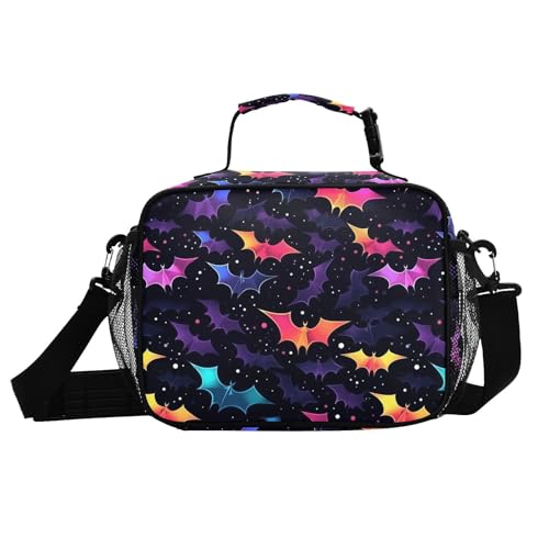 MNSRUU Unisex Insulated Lunch Bag, Bat 12, Fabric, 11"x4.33"x 9.05", Ample Storage Space, Keeps Food Warm, Lightweight, Portable, Suitable for Kids, Friends, Family - color: Bat 12