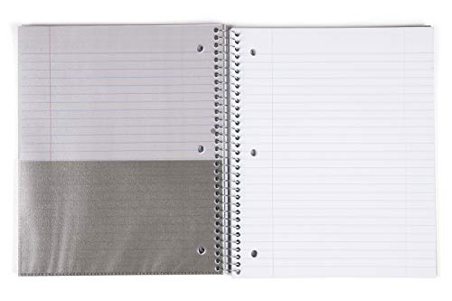 Mintra Office Durable Spiral Notebooks, 3 Subject (aTeal, Purple, White, Wide Ruled 3pk) - color: aTeal, Purple, White, size: Wide Ruled 3pk