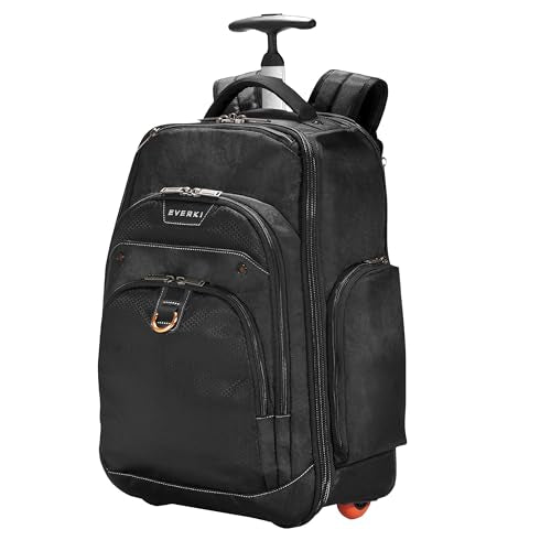 EVERKI Atlas Wheeled 30L Laptop Backpack - Rolling Backpack for Men & Women, Carry-On Travel Roller Backpack for Laptops, Fits 13 to 17.3 Inches with Adjustable Compartment for Business & Work - Black - size: Atlas Original - 30L